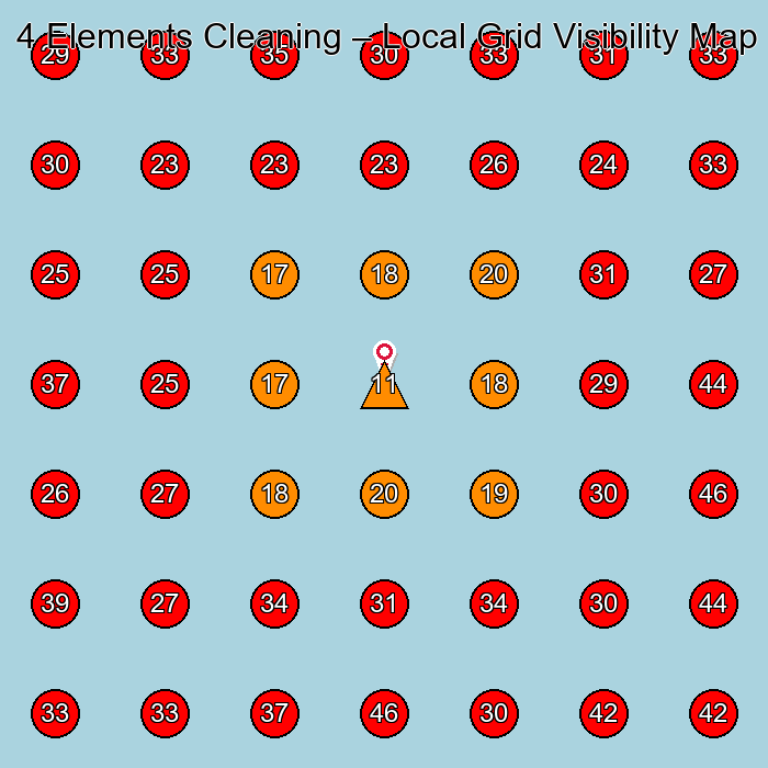 4 Elements Cleaning GeoGrid visibility map for Clothing Store in None